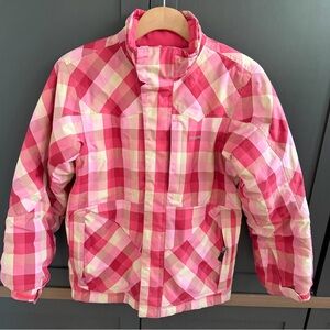 Patagonia | Girls Pink Plaid Coat Winter Ski Jacket | L/12